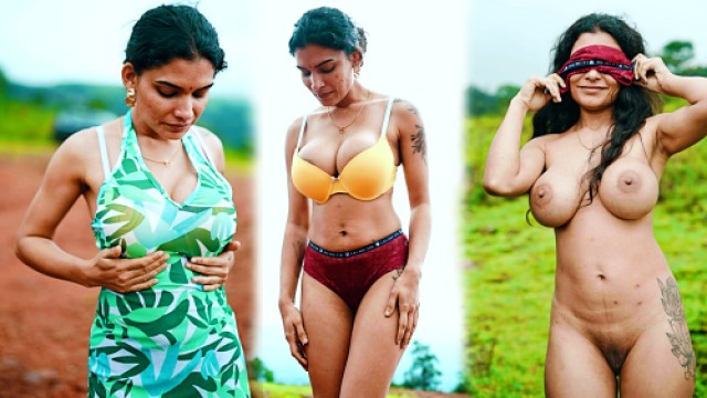 Resmi Nair Nude and PIssing (Green Dress) Out Door Session